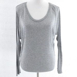 Forever 21 Gray Oversized 3/4 Sleeve Blouse